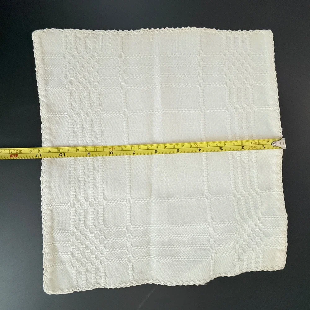 Vintage Handwoven Cotton Napkins and Placemats Set of 5 Multi Stripe Cream